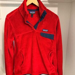 Patagonia Red and Navy Fleece Pullover